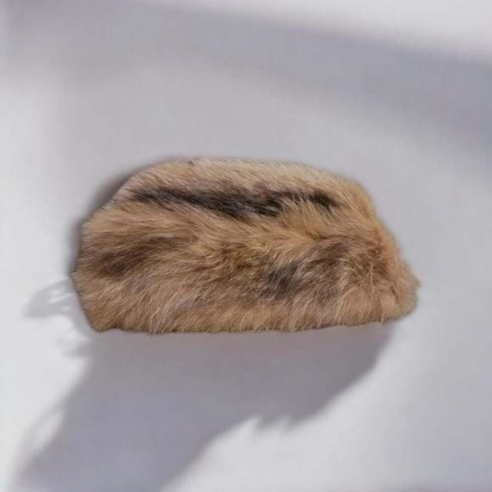 Women's Fur Hat OS Brown & Black